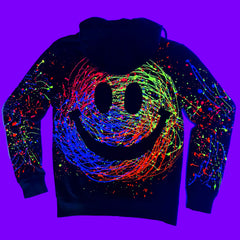 KIDS GRIN ZIP UP HOODIE BLACK