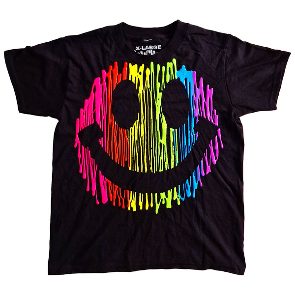 SCRIBBLE GRIN FACE KIDS T-SHIRT BLACK