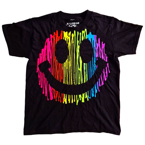 SCRIBBLE GRIN FACE KIDS T-SHIRT BLACK