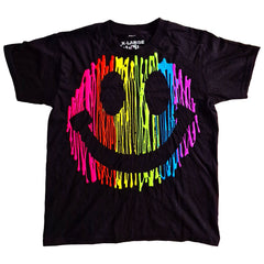 SCRIBBLE GRIN FACE KIDS T-SHIRT BLACK
