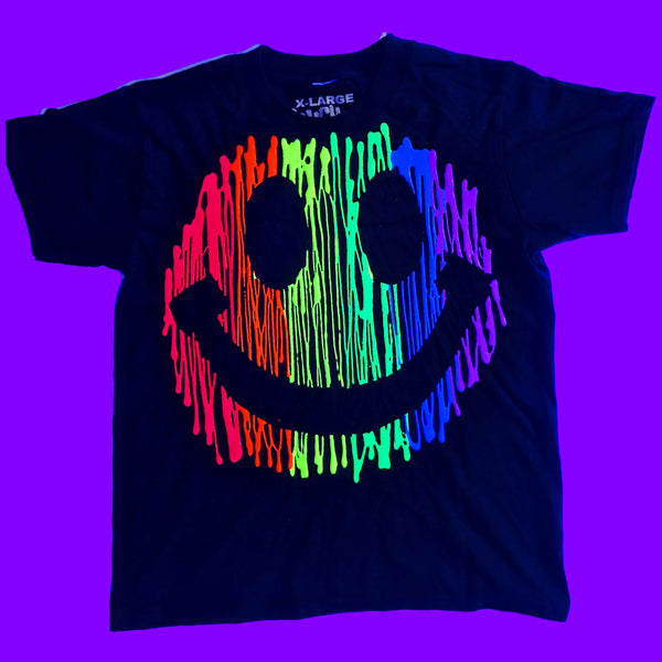 SCRIBBLE GRIN FACE KIDS T-SHIRT BLACK