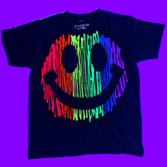SCRIBBLE GRIN FACE KIDS T-SHIRT BLACK