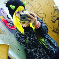 HORN BEANIE GREEN