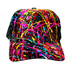 COUCHUK - UV REACTIVE - SPLASH TRUCKER CAP BLACK - Clubwear - PLUR - Rave clothing