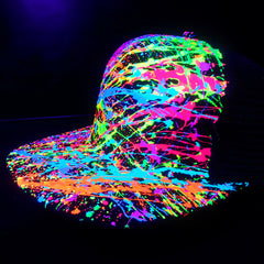 COUCHUK - UV REACTIVE - SPLASH TRUCKER CAP BLACK - Clubwear - PLUR - Rave clothing