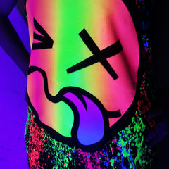 COUCHUK - UV REACTIVE - RAINBOW TONGUE BEATER VEST BLACK - Clubwear - PLUR - Rave clothing