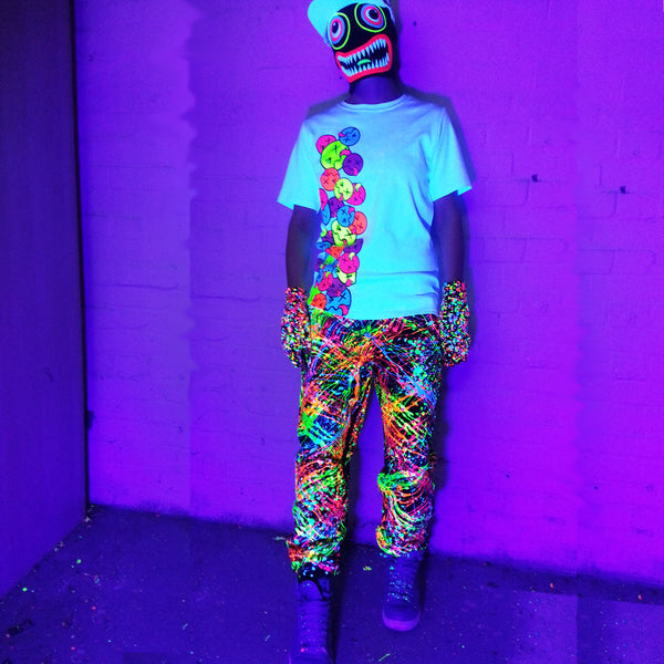 COUCHUK - UV REACTIVE - SPLAT TRACKIES MULTI - Clubwear - PLUR - Rave clothing